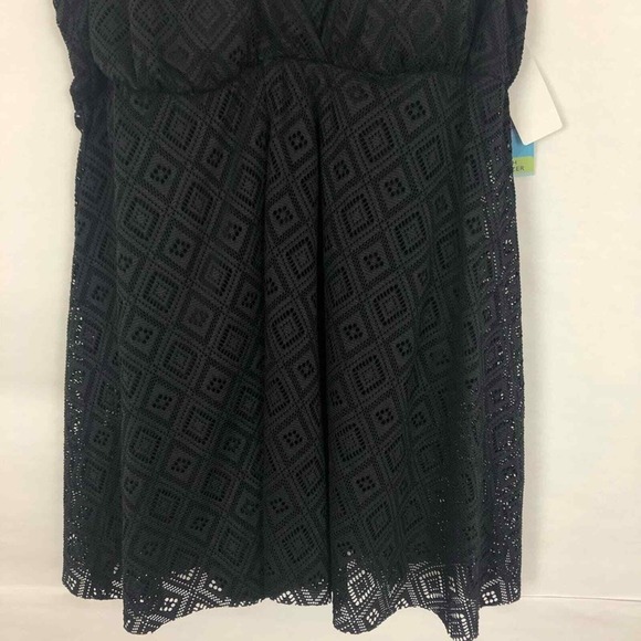 Swim Solutions Crochet Flyaway‎ Tummy Control Swimdress Size 22W Black $119 - Picture 5 of 13